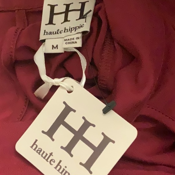 Haute Hippie burgundy blouse with keyhole accent. Size M. NWT - Picture 4 of 5